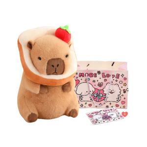 Милый плюшевый игрушка капибара в костюме, мультяшная мягкая игрушка, 30см/40см Ten Thousand Children's Music, светло-коричневый