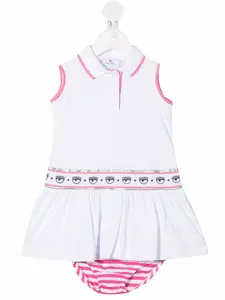 Платье Logomania с воротником поло Chiara Ferragni Kids, белый