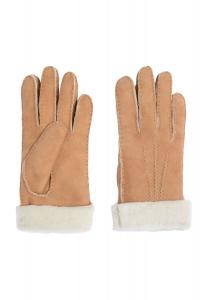 Перчатки шерстяные, декоративная строчка, однотонные, женские Otto Kessler, цвет Beige