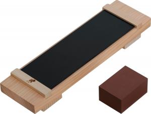 Базовый набор MIYABI с подставкой из древесины хиноки для различных точильных камней и точильных брусков