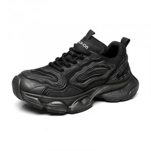 Devanro Увеличивающие рост, дышащие, нескользящие низкие кроссовки на массивной подошве, мужские, черные