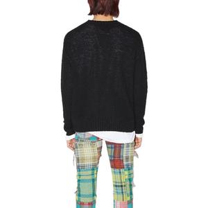 Свитер из шерсти с вышитым логотипом Acne Studios, черный