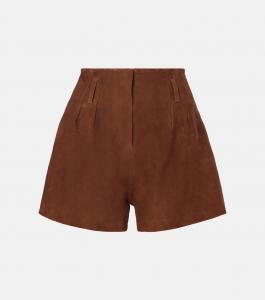 Лисьи замшевые шорты The Frankie Shop, коричневый
