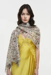 Легкий шарф с цветочным узором в саду Fable England, Cream