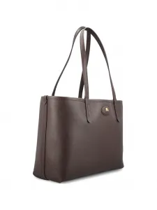 Фактурная наплечная сумка с логотипом BURBERRY, коричневый