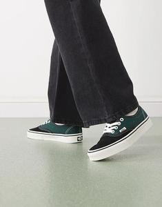 Кроссовки Vans Authentic с леопардовым принтом черного и зеленого цветов