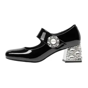 SHOESZOOO Туфли Мэри Джейн на массивном каблуке 5,5 см, женские, Hepburn, черные
