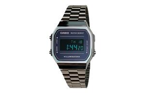 CASIO Мужские часы Retrofit Series с кварцевым механизмом, стальной браслет, черный циферблат