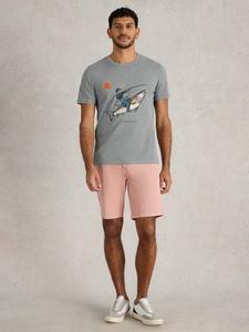 Футболка с графическим рисунком из хлопчатобумажной смеси abersoch обычного кроя с коротким рукавом White Stuff, цвет Blue Denim