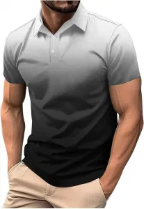 Мужская поло с коротким рукавом градиентного цвета Slim Fit
