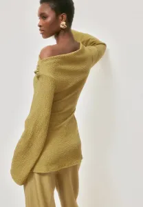 Блузка с длинными рукавами и драпировкой Na-Kd, Green