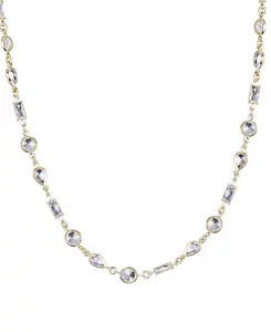 Позолоченное ожерелье из кристаллов смешанной формы Adornia, gold