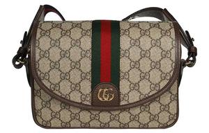 GUCCI Сумка через плечо Ophidia из холста с кожаной отделкой