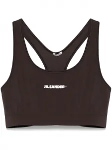 Спортивный бюстгальтер с логотипом Jil Sander, черный
