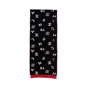 Шарф вязаный унисекс черный CHANEL