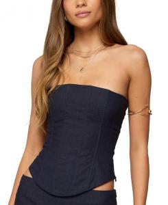 Корсет Rebel с эффектом льняной ткани Edikted, синий