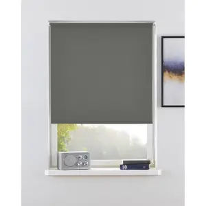 Мой домашний рулонный занавес Seitenzugrollo THEMSE затемняющий, для защиты от посторонних взглядов | энергосбережение без сверления, свободно подвешенный, бестселлер с более чем 3000 отзывами с оценкой 4,5 звезды, крепежные зажимы My Home, Steingrau