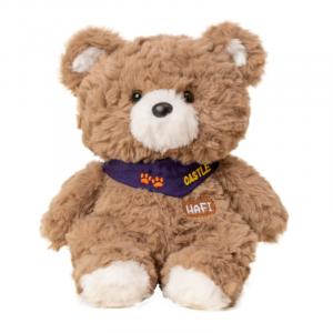 Мягкая игрушка Hafi плюшевый медвежонок замок, высота 23 см Small bubble, коричневый