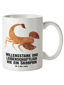 Кружка XL со знаком зодиака Скорпион и надписью белого цвета Mr. & Mrs. Panda