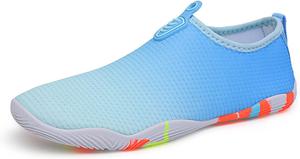 Водные туфли с градиентным цветом, обувь для пляжа и бассейна, быстросохнущая для водных видов спорта, йоги, тренировок, серфинга и плавания, мужские и женские (Синий-А, 6.5) Alievoke