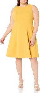 Женское платье без рукавов Tommy Hilfiger с расклешенным лифом, Deep Maize