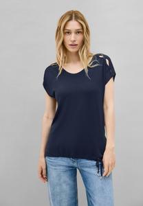 Футболка Cecil Print T-shirt, Blau/Dark Blue