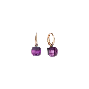 Серьги petit телесного цвета из розового и белого золота с аметистами Pomellato