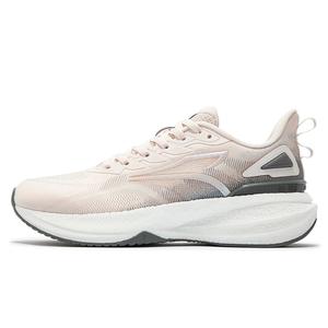 Амортизирующие противоскользящие и устойчивые к истиранию низкие кроссовки для бега женские бело-розовые 361°