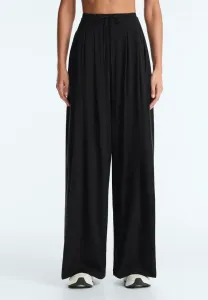 Легкие на ощупь широкие брюки Oysho, Black