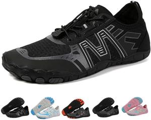 Водные туфли для женщин и мужчин для походов, обувь-босоножки с пальцами, быстросохнущие плавательные туфли, дышащие удобные пляжные туфли, обувь для бродения, кроссовки для серфинга, прогулок и велоспорта Xmhssff, черный