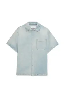 Рубашка с коротким рукавом и карманом Msgm, синий