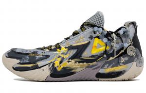 PEAK Баскетбольные кроссовки State Pole Cushioning, износостойкие, дышащие, низкие, мужские, черно-золотые, серые