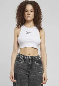 Небольшой фирменный топ в стиле гоночной майки с ребристой отделкой. Karl Kani, White
