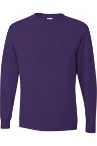 Футболка JERZEES Dri-Power с длинным рукавом 50/50, темно-фиолетовый