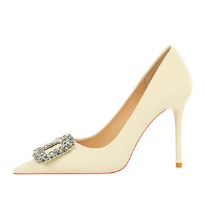 QITUMAUL Стройные каблуки на шпильке 10 см женские экрю, цвет Ecru[Heel Height 10cm]