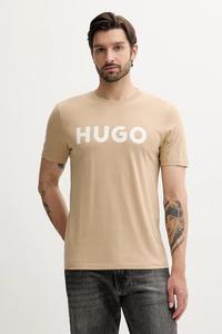 Хлопковая футболка dulivio HUGO, бежевый