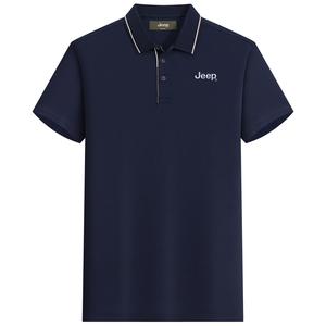 Футболка-поло Unisex с воротником-поло, умеренно прямого кроя Jeep, темно-синий