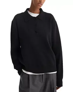 Плотное вязаное поло из шерсти и кашемира Róhe, черный