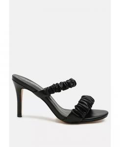 босоножки Qualie на шпильке со сборками и ремешками London Rag, черный