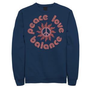 Мужской свитшот с круглым вырезом Fifth Sun "Peace Love Balance" Licensed Character, синий