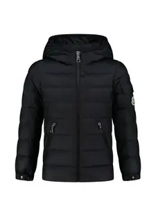 Стеганая куртка с капюшоном Moncler Enfant, черный