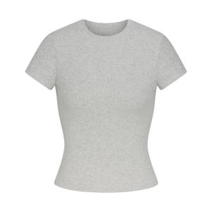 Футболка SKIMS Cotton Rib, цвет Light Heather Grey