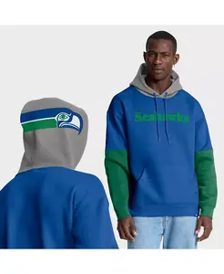 Мужская толстовка с капюшоном Royal Seattle Seahawks Helmet Retro Fanatics