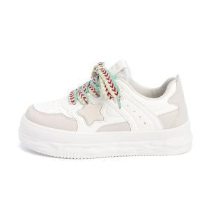 Легкие низкие скейтерские кроссовки для женщин с эффектом увеличения роста HUANQIU, бежевый