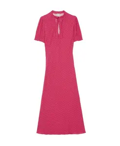 Платье с принтом и воротником стойкой Ines De La Fressange Paris, розовый