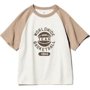 Футболка для детей 3-7 лет UNIQLO, темно-бежевый