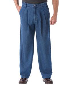 Джинсы больших размеров, свободного кроя, комфортной талии, складок спереди, эластичные KingSize, Stonewash