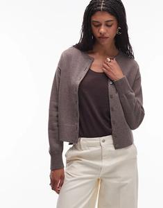 & Other Stories шерстяной кардиган с пуговицами спереди в кротовом цвете