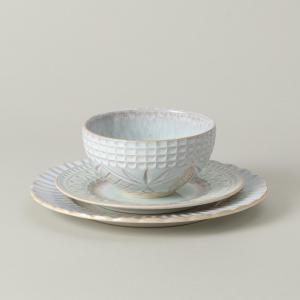 Набор посуды Пастельно-голубой, белый глянцевый CRISTAL, 3 предмета, на 1 человека Costa Nova, пастельно-голубой/глянцевый белый