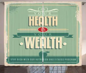 Штора ABAKUHAUS Fitness Rustic, винтажное вдохновение, присборенная тесьма для спальни с петлями и крючками, 280 x 175 см, бледно-оранжевый светло-зеленый Abakuhaus